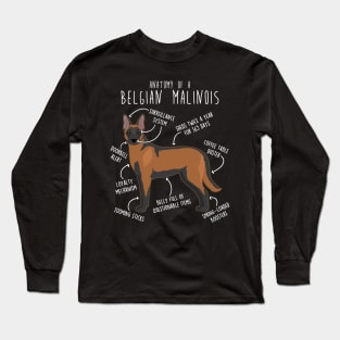 Mahogany Red Belgian Malinois Dog Anatomy Long Sleeve T-Shirt